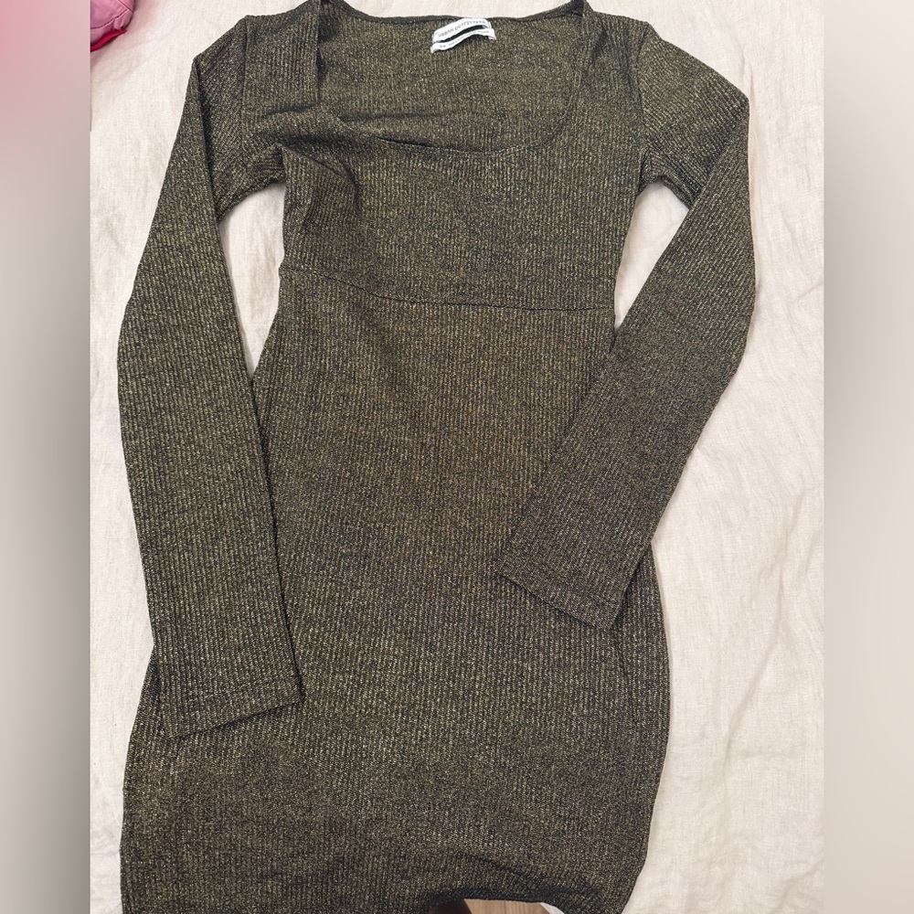 Urban Outfitters Long Sleeve Dress in Olive
